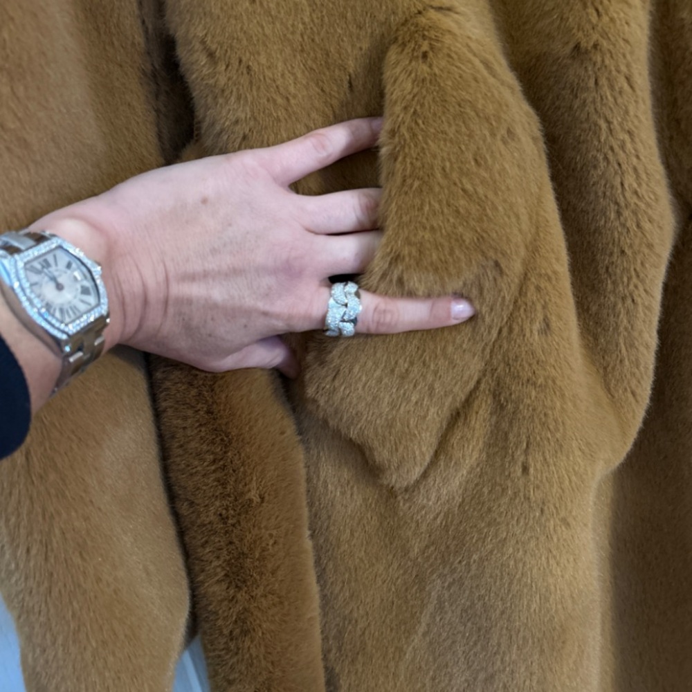 NWT Rag & Bone Camel Shearling Robe Coat - Picture 6 of 7